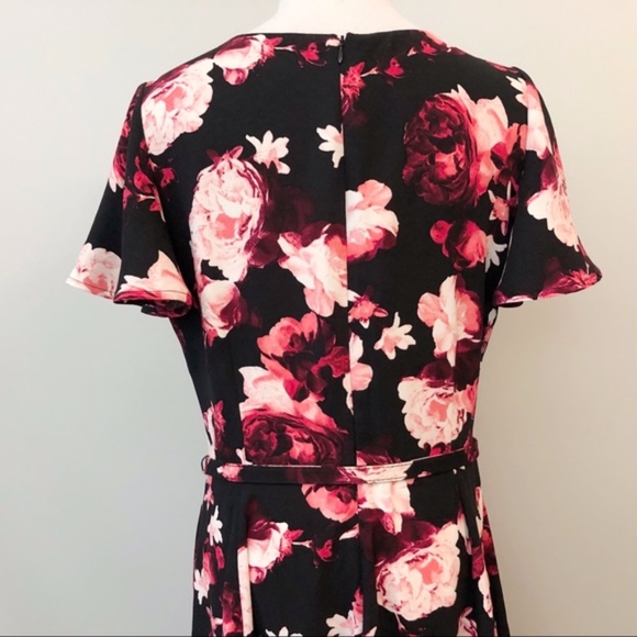 Eva Mendes for New York & Company Floral Dress - Black and Pink - Picture 4 of 8
